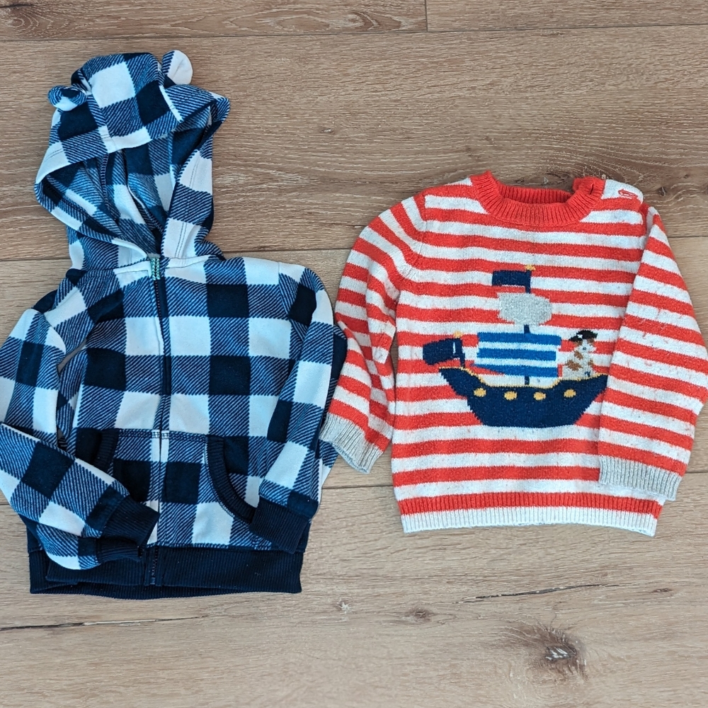 Baby Lot Boden Pirate Ship Dog Sailboat Sweater Carter's Bear Hoodie Fall Boy